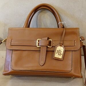Lauren Ralph Lauren Tan Leather Satchel